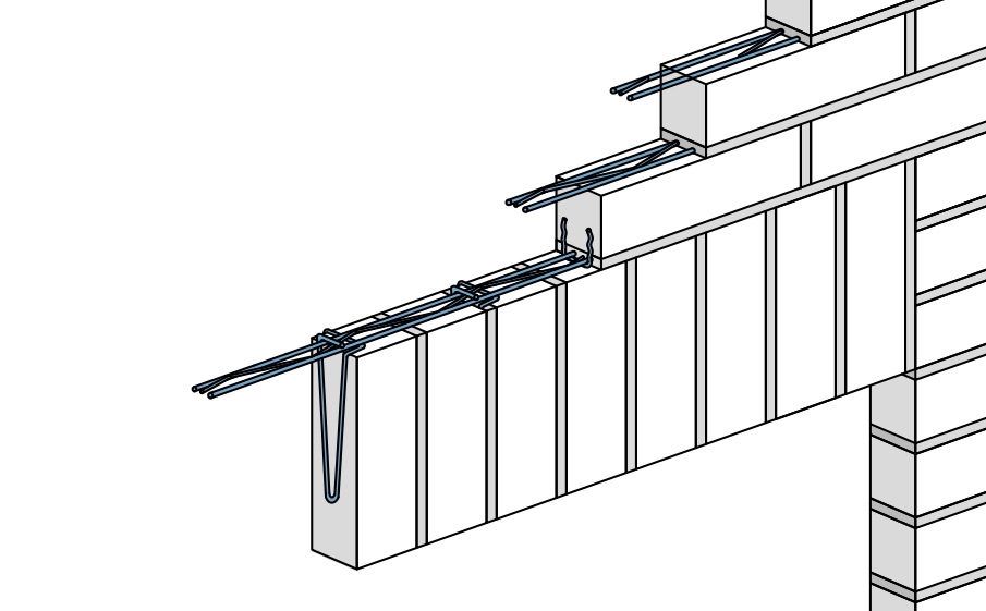 Вертикальная перемычка BAUT в тонкой кладке